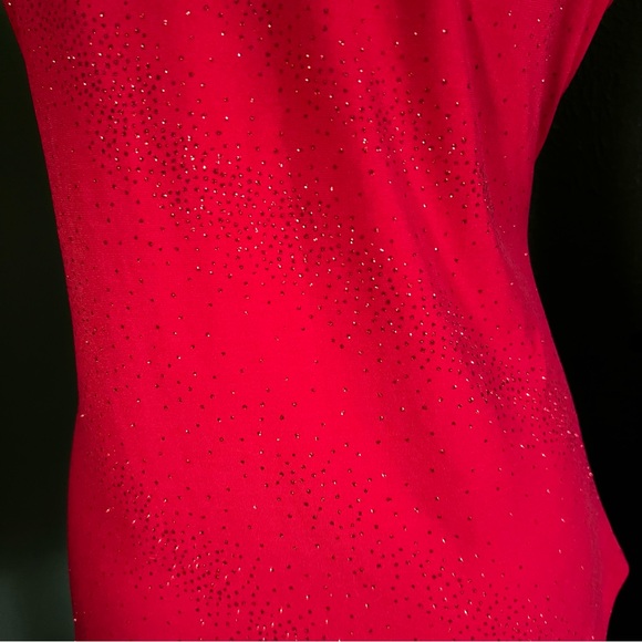 Vintage Y2K Red Asymmetrical Cowl Neck Top - Picture 7 of 7